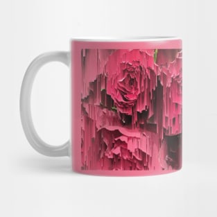 Glitched Deep Pink Roses Mug